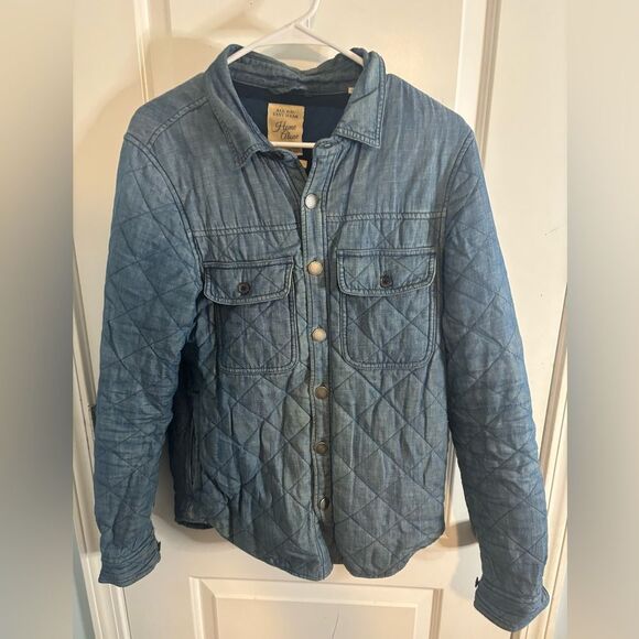 Scotch & Soda MENS Denim Blue Quilted Shirt Jacket size small EUC - Picture 1 of 4